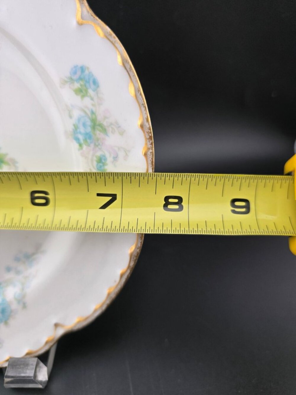 Haviland Limoges France Blue Floral Porcelain Plates With Gold Trim - Set Of 2 - Picture 8 of 16